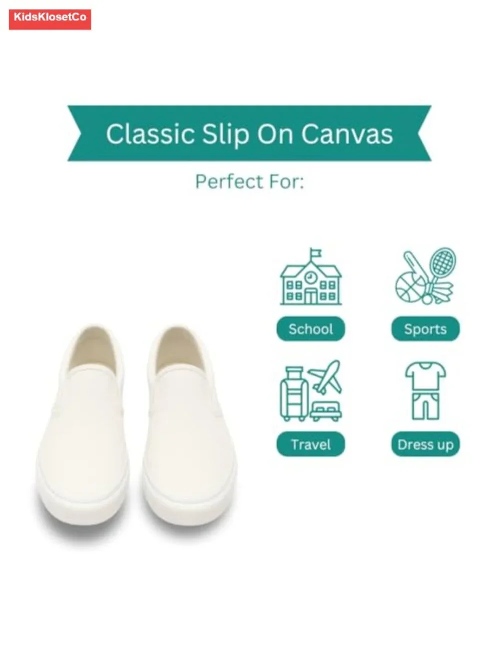 Canvas Slip-On Sneakers for Kids - Faux Leather Dress Shoes